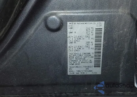 2015 Nissan Rogue Sv from USA, damaged, VIN 5N1AT2MV2FC794807